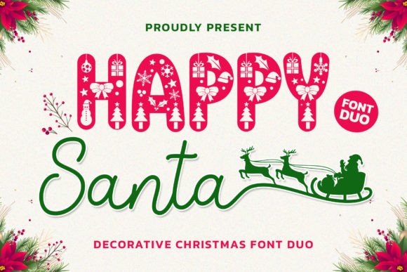 Happy Santa Duo: Elevate Your Holiday Designs with Elegant Typography